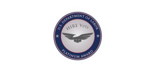 An image of the hire veterans award medallion.